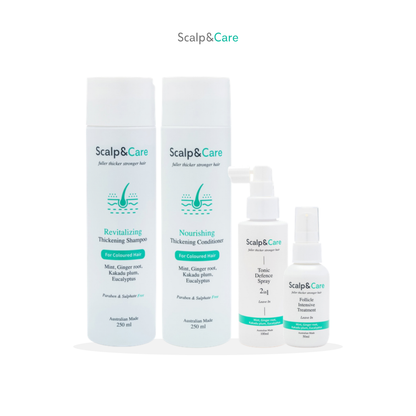 Scalp&Care 4-Step Scalp Ritual Kit for Coloured Hair: shampoo, conditioner, Tonic Defence Spray and Follicle Intensive Treatment